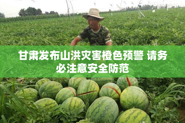 甘肃发布山洪灾害橙色预警 请务必注意安全防范