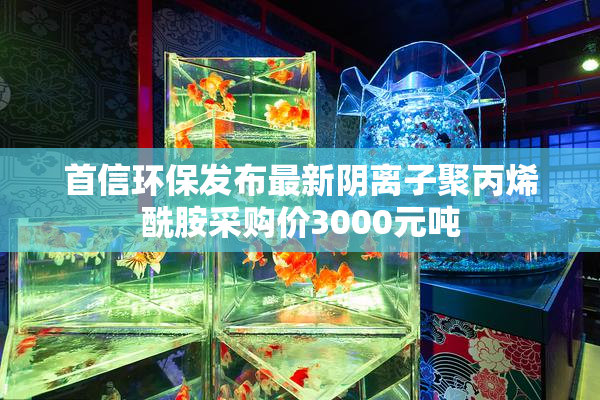 首信环保发布最新阴离子聚丙烯酰胺采购价3000元吨
