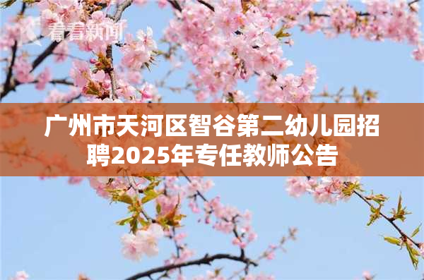 广州市天河区智谷第二幼儿园招聘2025年专任教师公告