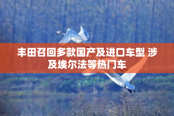 丰田召回多款国产及进口车型 涉及埃尔法等热门车