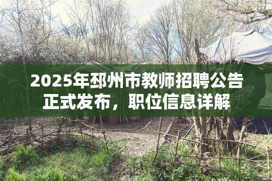 2025年邳州市教师招聘公告正式发布，职位信息详解