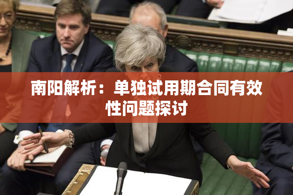 南阳解析：单独试用期合同有效性问题探讨