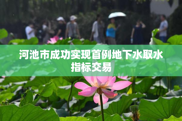 河池市成功实现首例地下水取水指标交易